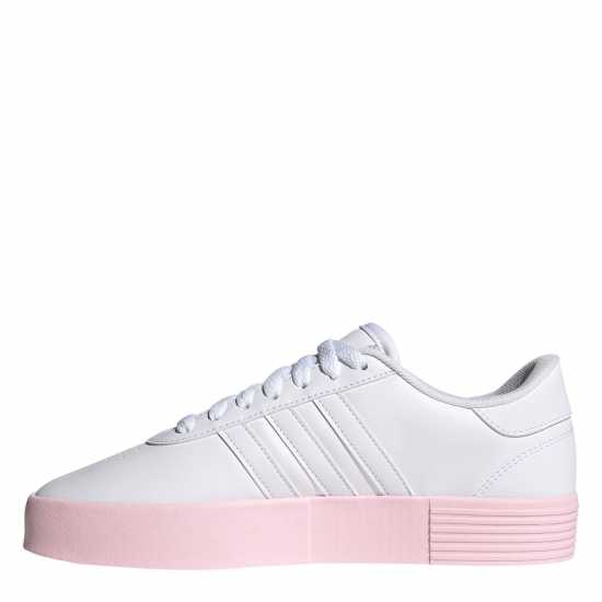 Adidas Мъжки Маратонки Court Bold Womens Trainers White/Pink Дамски високи кецове