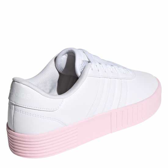 Adidas Мъжки Маратонки Court Bold Womens Trainers White/Pink Дамски високи кецове