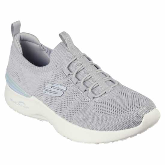 Skechers Engineered Knit Bungee Slip-On W M Slip On Runners Womens Сиво/Светло синьо Дамски високи кецове