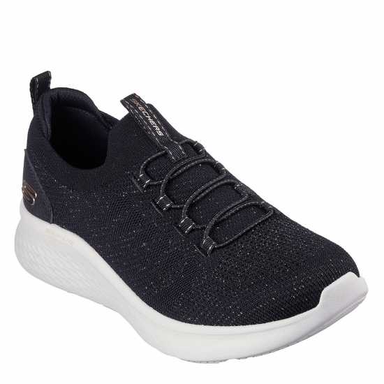 Skechers Metallic Stretch Knit Fixed Laced S Slip On Runners Womens  Дамски високи кецове