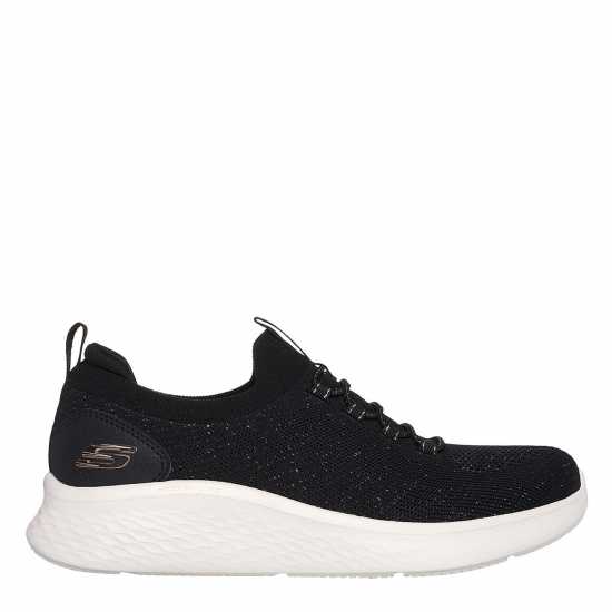 Skechers Metallic Stretch Knit Fixed Laced S Slip On Runners Womens  Дамски високи кецове