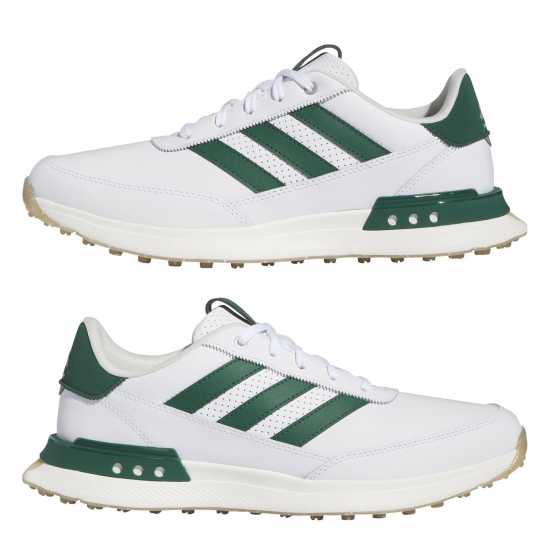 Adidas S2G Spikeless Leather 24 Golf Shoes Черно/Бяло/Жълто Голф обувки за мъже