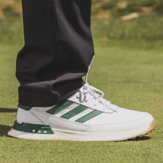 Adidas S2G Spikeless Leather 24 Golf Shoes Черно/Бяло/Жълто Голф обувки за мъже