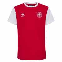 Hummel Denmark Fan Block T-Shirt Junior Червено/Бяло 