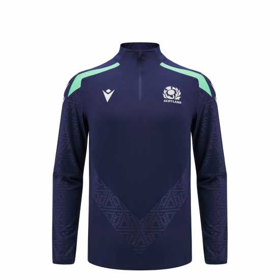 Macron Scotland Rugby Union Quarter Zip Sweatshirt 2024 Junior  Детски суитчъри и блузи с качулки