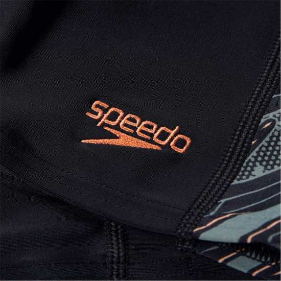 Speedo Boys Hyperboom Panel Jammer Черно/Зелено Детски бански и бикини