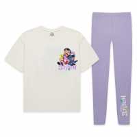 Character Lilo And Stitch Back Print T-Shirt And Legging Set  Детско облекло с герои