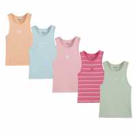 Be You Older Girl Pack Of 5 Ribbed Vest  Детски потници