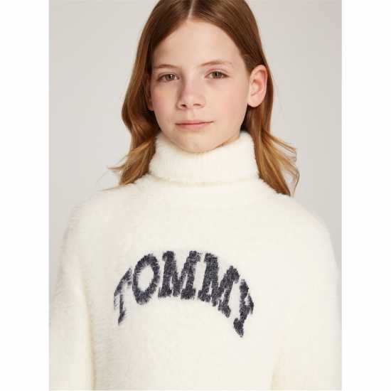 Tommy Hilfiger Turtleneck Fluffy Jumper Dress Juniors  Детски поли и рокли