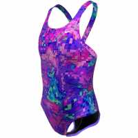 Nike Multi Print Hydrastrong Swimsuit Junior Виолетово Бански за момичета