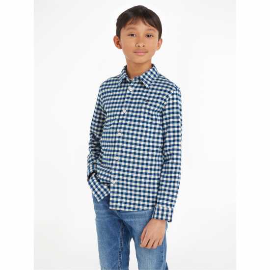 Tommy Hilfiger Мъжка Риза Brushed Gingham Shirt Juniors  