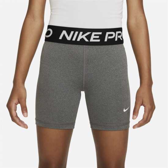 Nike Pro Big Kids' (Girls') Dri-FIT 5 Shorts Угарно черно 