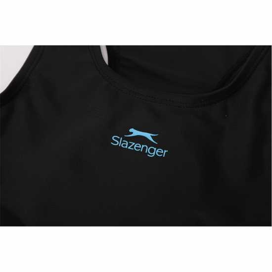 Slazenger Boy Leg Suit Junior Girls Черно/Синьо Син Детски бански и бикини