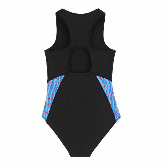 Slazenger Splice Racerback Swimsuit Junior Черно/Синьо Син Детски бански и бикини