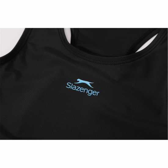 Slazenger Splice Racerback Swimsuit Junior Черно/Синьо Син Детски бански и бикини