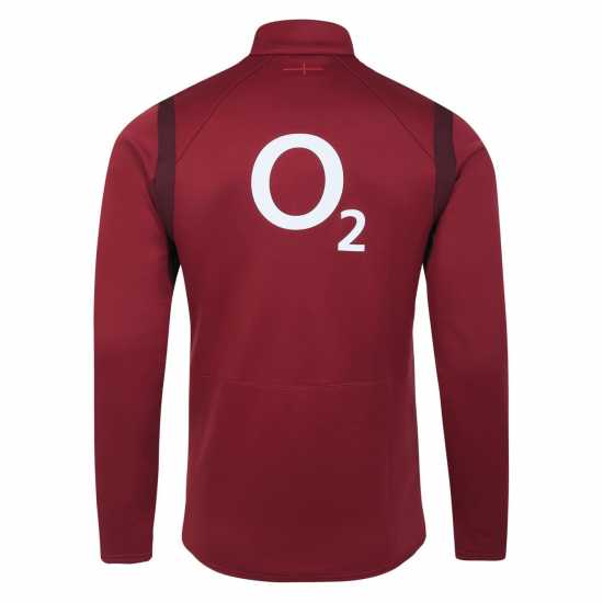 Umbro England Rugby Junior Half-Zip Fleece Тибетско червено Детски тениски и фланелки