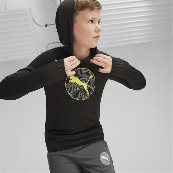 Puma Active Sports Poly Hoodie B Hoody Boys Puma Black 