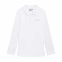 Slazenger Long Sleeve Plain Polo Junior Бяло 