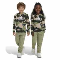 Adidas Essentials Allover Print Hoodie Set Kids Зелена Камуфлаж 