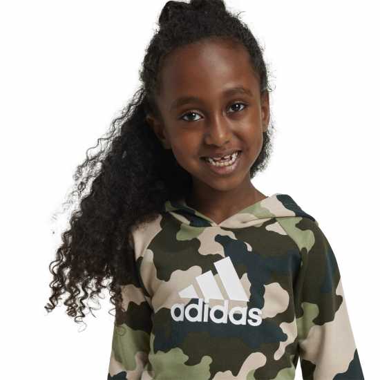 Adidas Essentials Allover Print Hoodie Set Kids Зелена Камуфлаж 