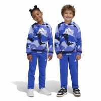 Adidas Essentials Allover Print Hoodie Set Kids Синьо/Бяло Детски спортни екипи