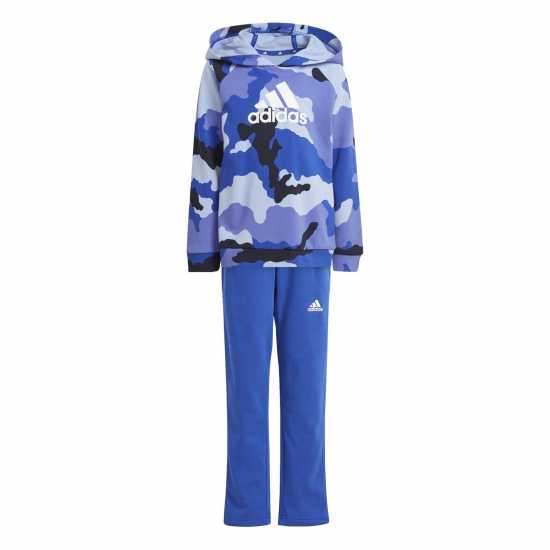 Adidas Essentials Allover Print Hoodie Set Kids Синьо/Бяло Детски спортни екипи