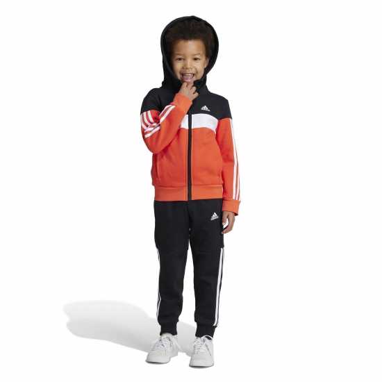 Adidas Kids Tiberio Colorblock Fleece Tracksuit Kids Черно/Червено Детски спортни екипи