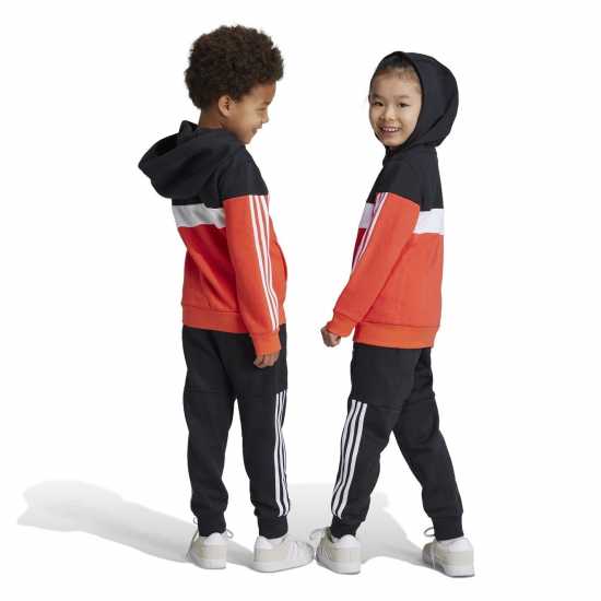 Adidas Kids Tiberio Colorblock Fleece Tracksuit Kids Черно/Червено Детски спортни екипи