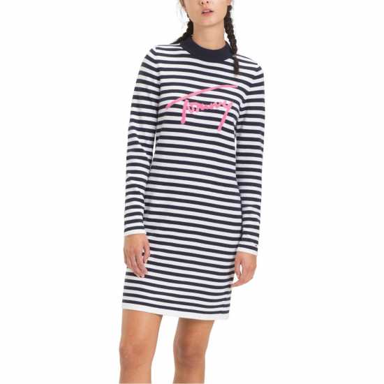 Tommy Hilfiger Рокля На Ивици Tommy Jeans Stripe Dress  