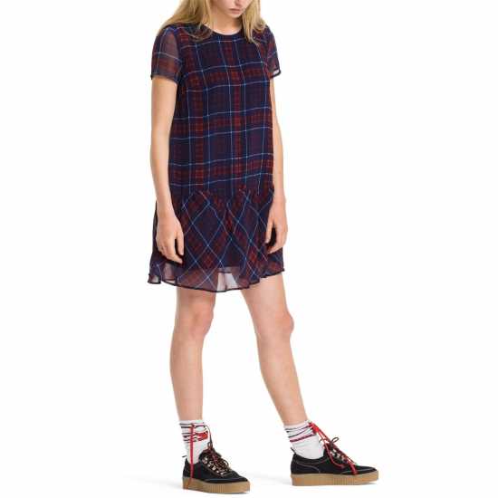 Tommy Jeans Check Peplum Dress  