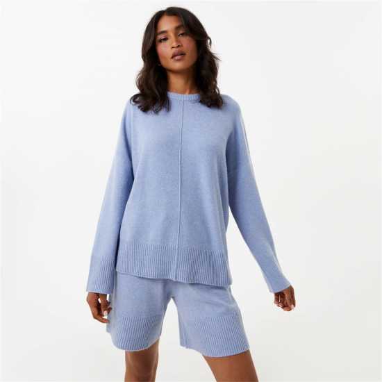 Блуза С Обло Деколте Jack Wills Knit Crew Neck Jumper Меко синьо Дамски пуловери и жилетки