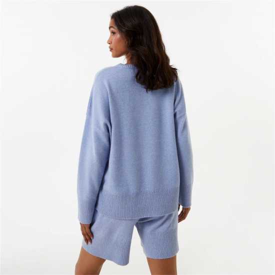 Блуза С Обло Деколте Jack Wills Knit Crew Neck Jumper Меко синьо Дамски пуловери и жилетки