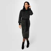 Biba Плетена Рокля Knitted Dress Зебра Dresses Under 60