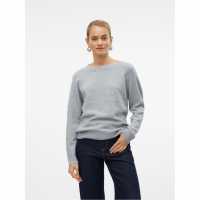 Vero Moda Плетен Пуловер Knitted Pullover Светло сива меланж 