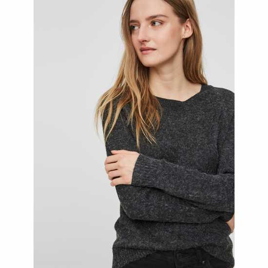 Vero Moda Плетен Пуловер Knitted Pullover Черно Vero Moda