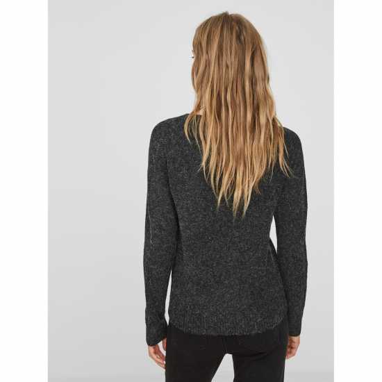 Vero Moda Плетен Пуловер Knitted Pullover Черно Vero Moda