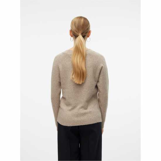 Vero Moda Плетен Пуловер Knitted Pullover Сепия Тон 