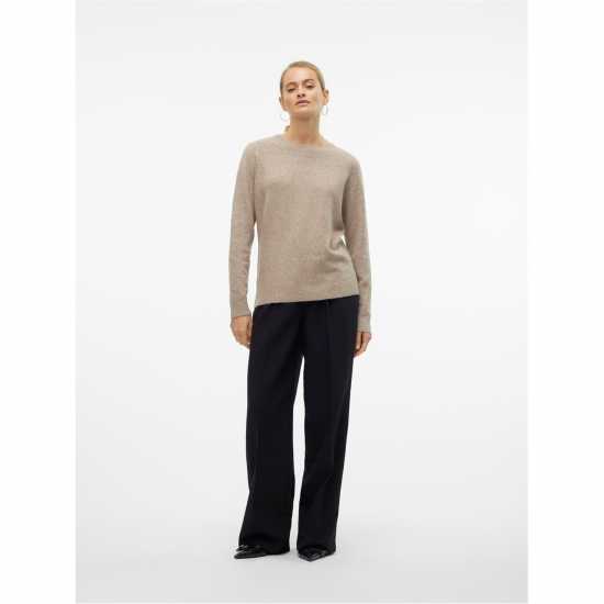 Vero Moda Плетен Пуловер Knitted Pullover Сепия Тон 