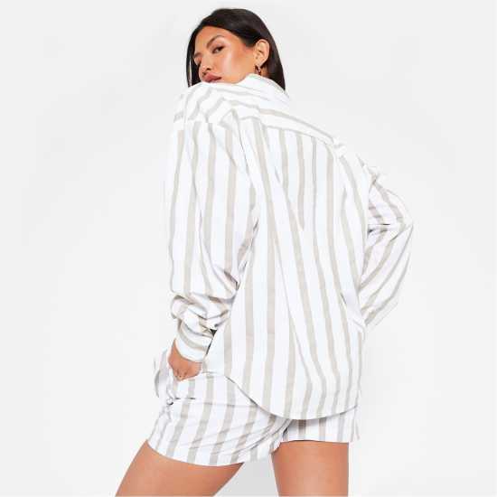 I Saw It First Stripe Cotton Oversized Shirt КАМЕННА ПОЛИГОНА Дамски ризи и тениски