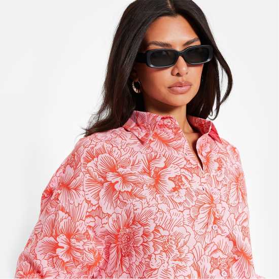 I Saw It First Printed Oversized Shirt Co-Ord  Дамски ризи и тениски