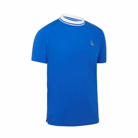 Original Penguin Golf Block Tee Sn99 Синьо Татуировка Мъжко облекло за едри хора