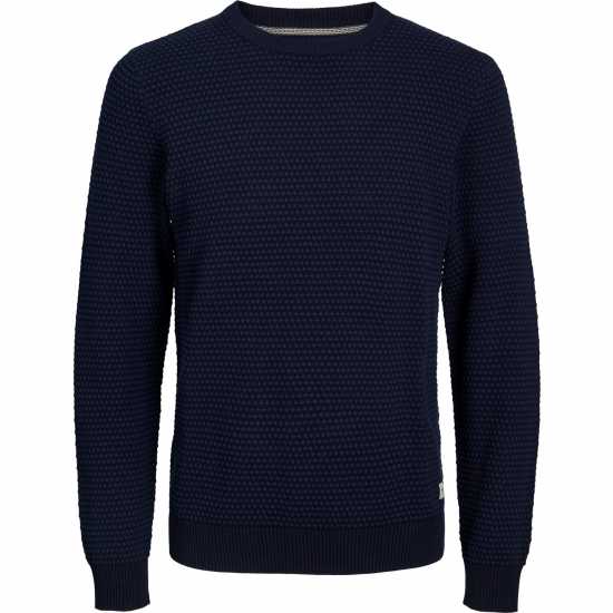 Jack And Jones Блуза С Обло Деколте Atlas Knitted Crew Neck Jumper Настроение Индиго Мъжки пуловери и жилетки