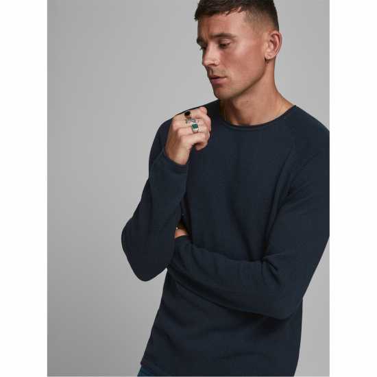 Jack And Jones Hill Crew Knit Sweatshirt Нави блейзър Мъжки пуловери и жилетки