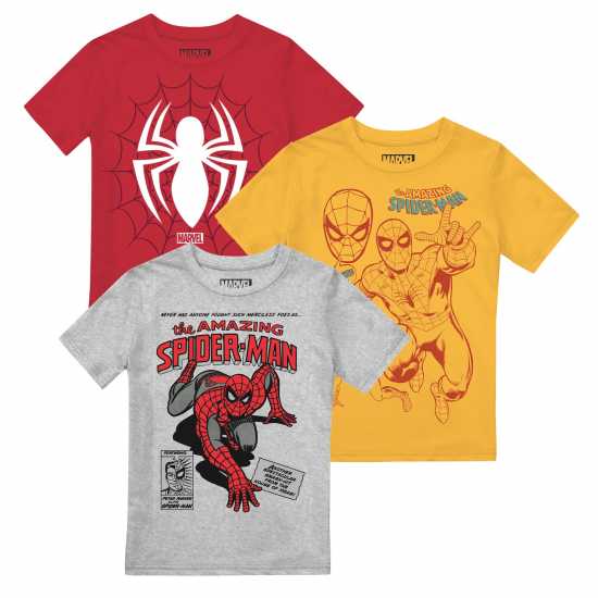 Marvel Comics 3 Pack T-Shirts Spiderman Trio Детски тениски и фланелки