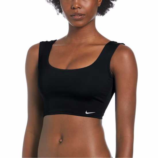 Nike Essentials Swim Crop Top Черно Дамски бански