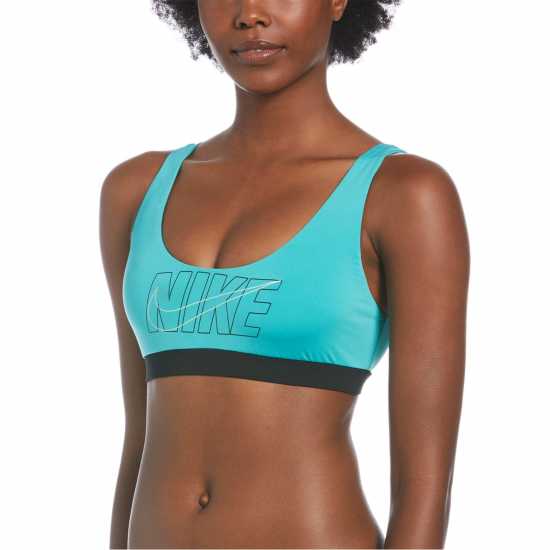 Nike Multi Logo Bikini Top Womens Washed Teal Дамски бански