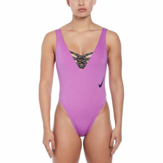 Nike Sneakerkini U-Back One-Piece Swimsuit Womens Фуксия Мечта Дамски бански