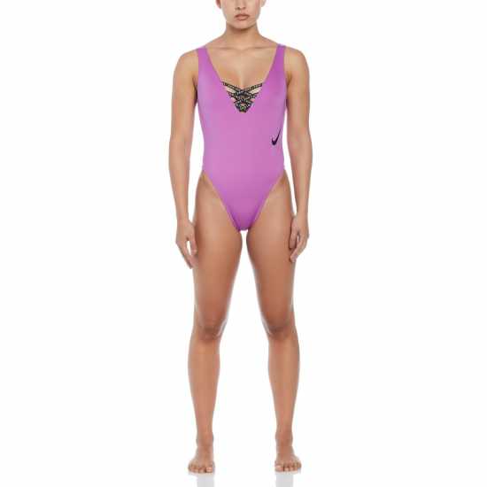 Nike Sneakerkini U-Back One-Piece Swimsuit Womens Фуксия Мечта Дамски бански