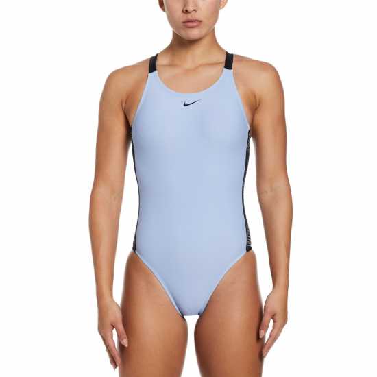 Nike Fusion Logo Tape Fastback Swimsuit Womens  Дамски бански