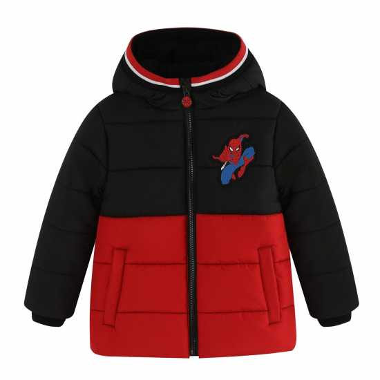 Character Подплатено Палто Дечица Padded Coat Infant Boys Спайдърмен 